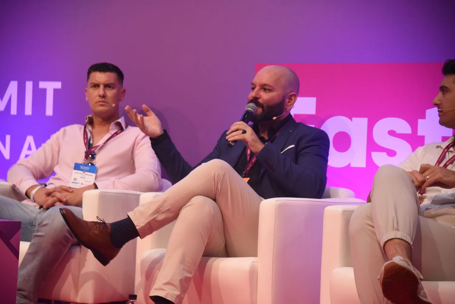 Emilio Takas on a conference panel